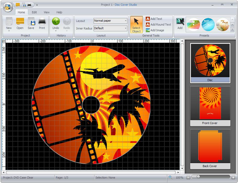 Click to view Disc Cover Studio 5.2.9.793 screenshot