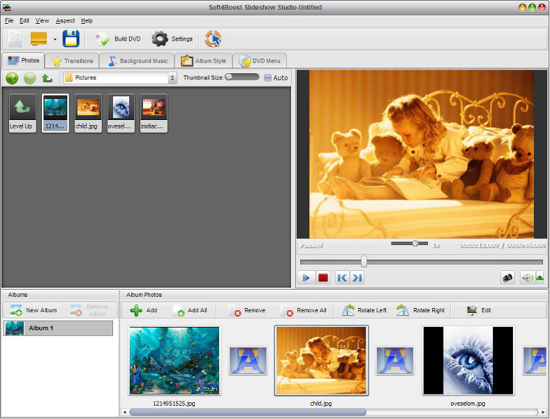 Click to view Soft4Boost Slideshow Studio 4.5.9.793 screenshot